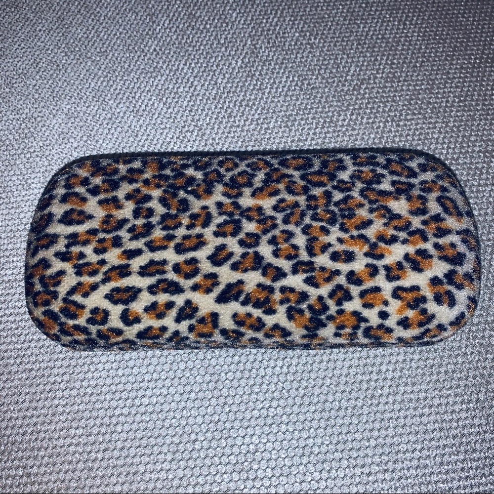 Animal print black orange hardshell eyeglass case